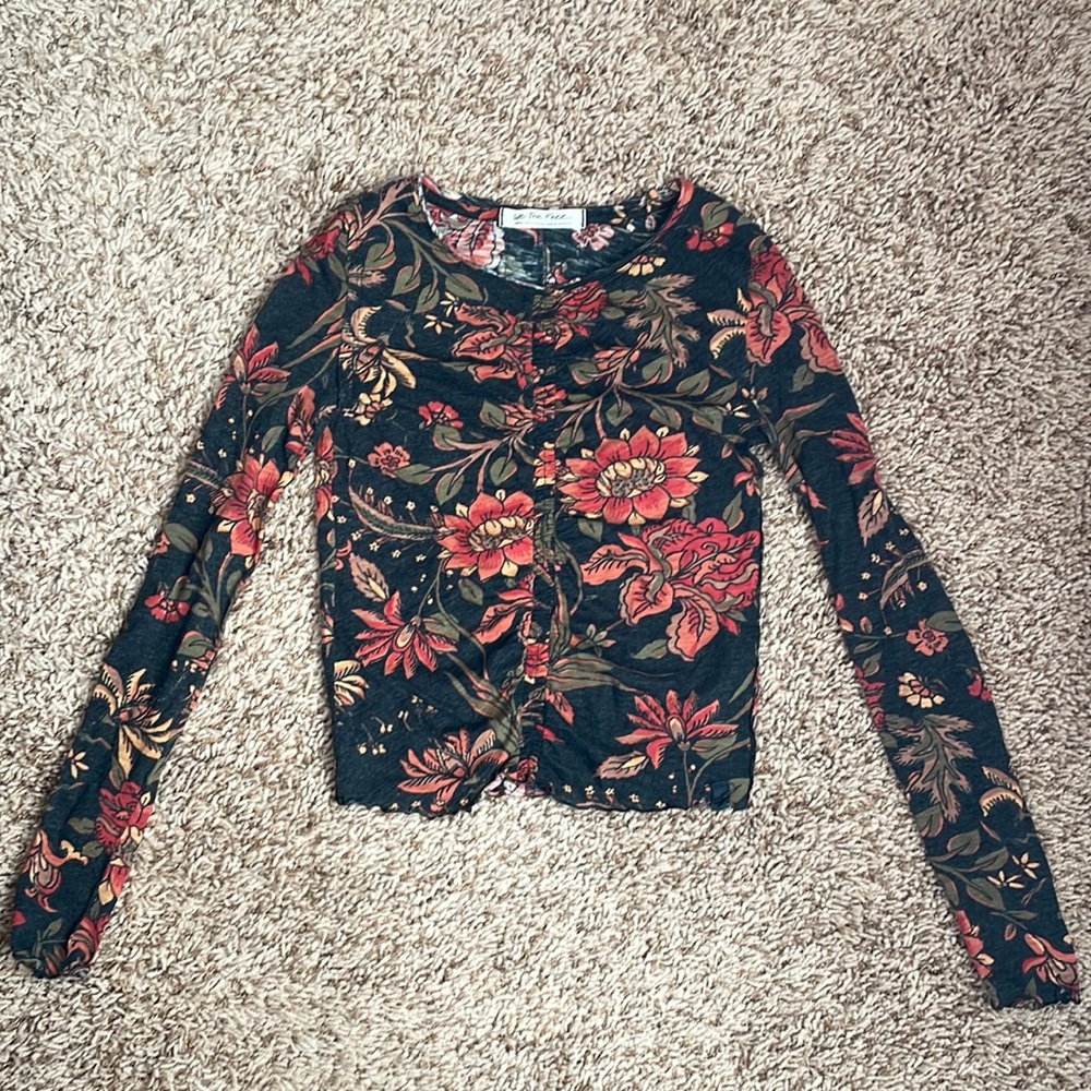 Free People Dreamed of You Tee- Charcoal